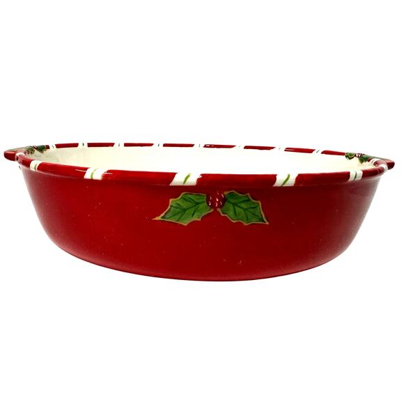 Christopher Radko "Home for the Holidays" Oval Ironstone Casserole Dish-NEW! - Picture 2 of 6